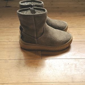 Zara shearling lined suede upper boot